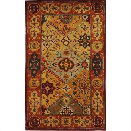 SAFAVIEH 3 x 5 ft. Small Rectangle- Traditional Heritage Multi Hand Tufted Rug HG512A-3